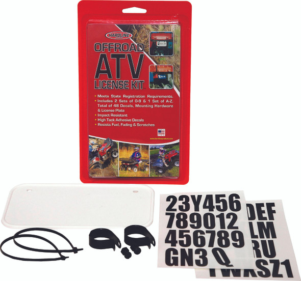 Hardline ATV License Plate Kit White 2340W