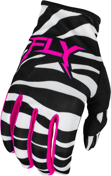 Fly Racing Youth Lite Uncaged Gloves Black/White/Neon Pink Yl 377-741Yl