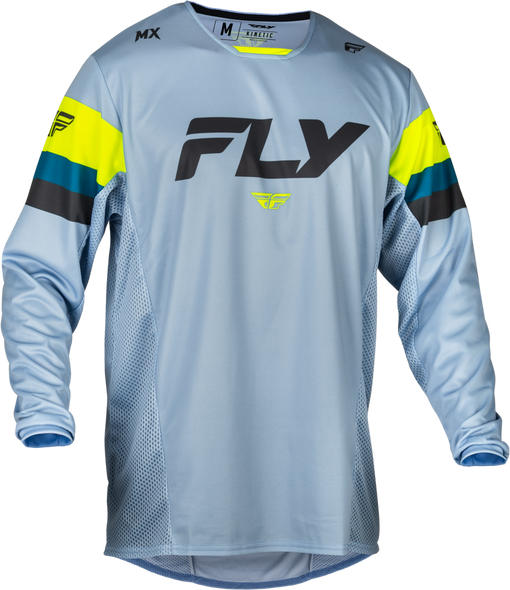 Fly Racing Youth Kinetic Prix Jersey Ice Grey/Charcoal/Hi-Vis Ym 377-421Ym