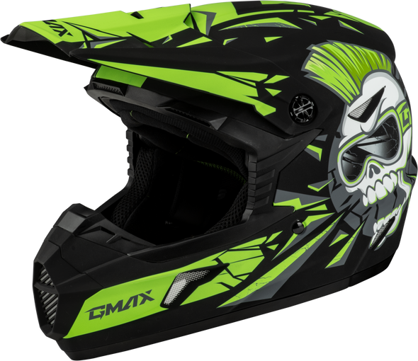 Gmax Youth Mx-46Y Unstable Helmet Matte Black/Green Ys D3465220