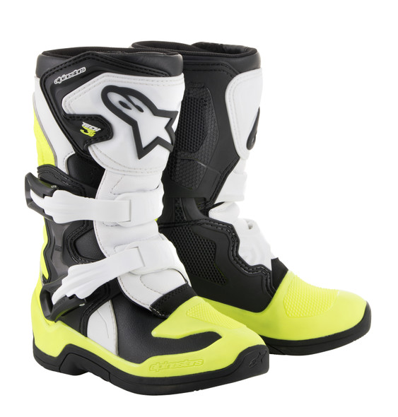 Alpinestars Tech 3S Boots Black/White/Yellow Sz 01 2014518-125-1