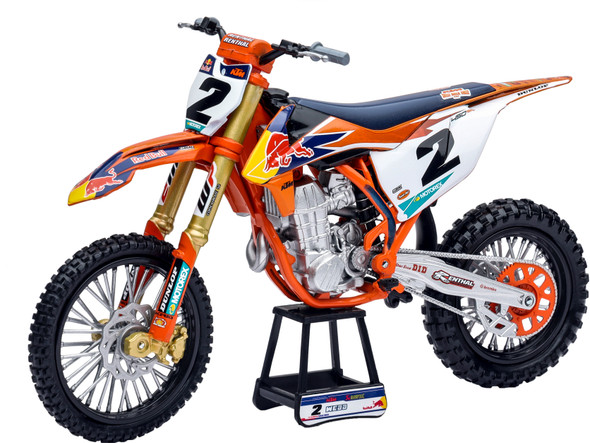 New-Ray 1:10 Scale Red Bull Ktm Cooper Webb #2 With #1 Sticker Plate 58213
