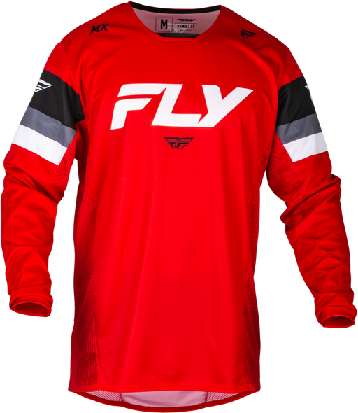 Fly Racing Youth Kinetic Prix Jersey Red/Grey/White Yl 377-422Yl