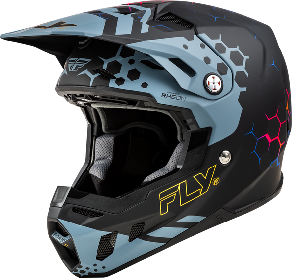 Fly Racing Formula Cc Tektonic Helmet Matte Black/Slate/Blue Lg 73-4333L
