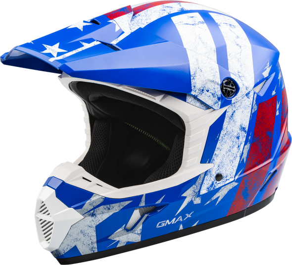 Gmax Youth Mx-46Y Patriot Off-Road Helmet Red/White/Blue Yl D3466042