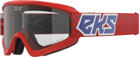 EKS Brand Flat Out Clear Goggle Red/White/Blue Clear 067-60455