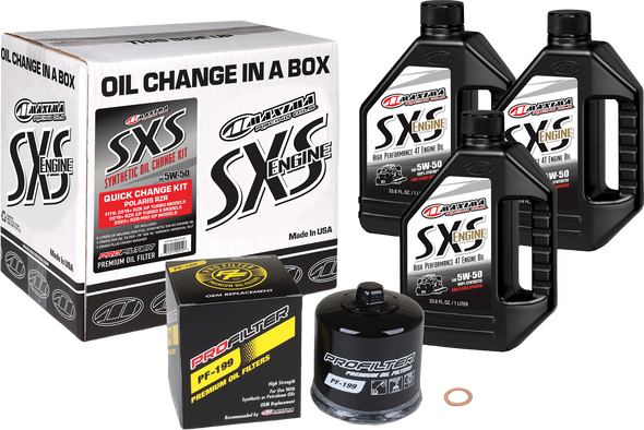 Maxima Sxs Quick Change Kit 5W-50 With Black Oil Filter 90-189013-Txp