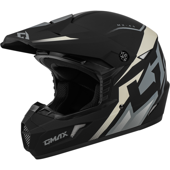 Gmax Mx-46 Compound Helmet Matte Black/Grey/White Ys D3464420