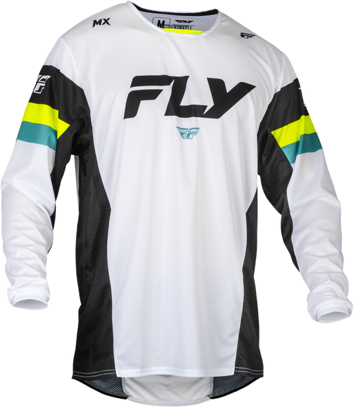 Fly Racing Kinetic Prix Jersey White/Black/Hi-Vis 2X 377-4232X