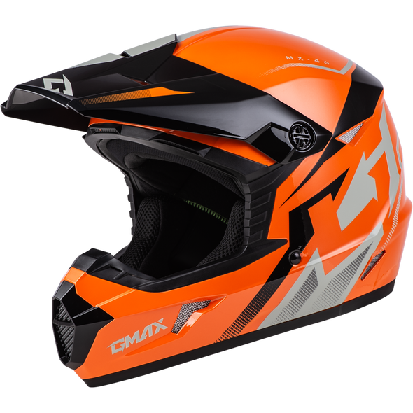 Gmax Mx-46 Compound Helmet Orange/Black/Grey Lg D3464286