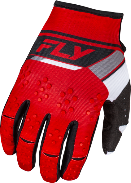 Fly Racing Youth Kinetic Prix Gloves Red/Grey/White Yl 377-412Yl