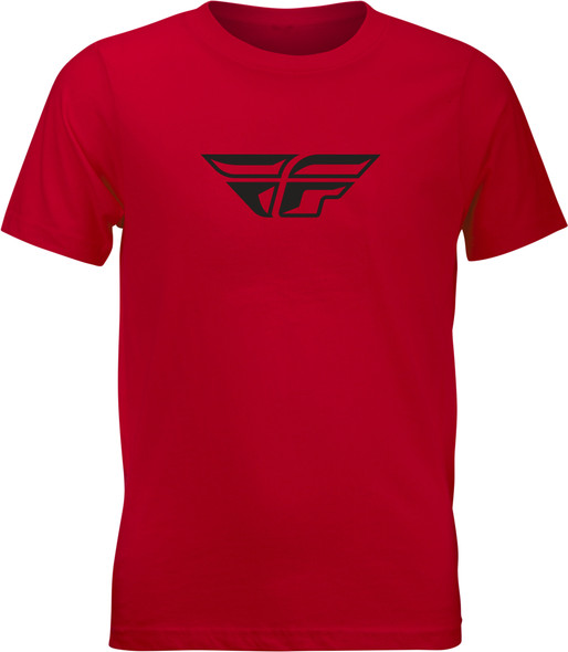Fly Racing Youth Fly F-Wing Tee Red Yl 352-0668Yl