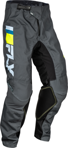 Fly Racing Kinetic Prix Pants Ice Grey/Charcoal/Hi-Vis Sz 30 377-43130