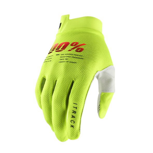 100% Itrack Gloves Fluo Yellow Sm 10008-00010