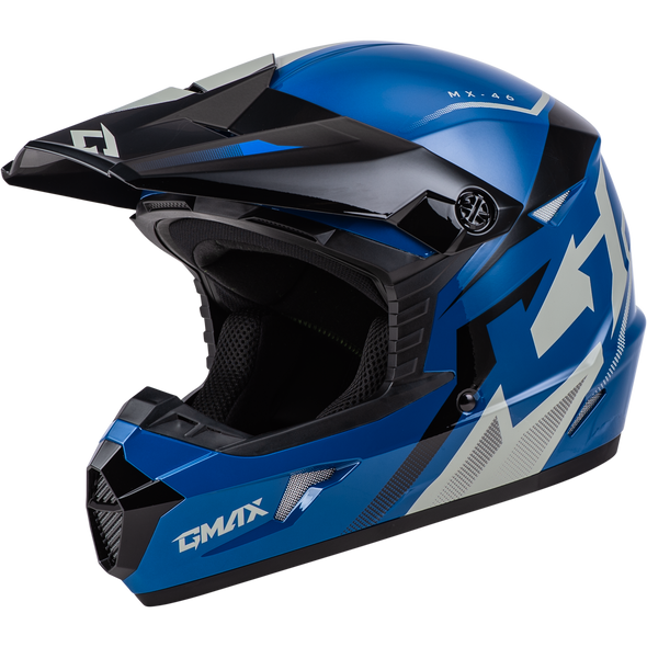 Gmax Mx-46 Compound Helmet Blue/Black/Grey 2X D3464438