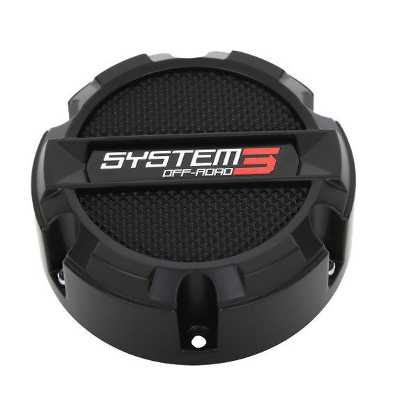 System 3 St3 Center Cap 4/110 Snap-In Matte Black Caps3-110