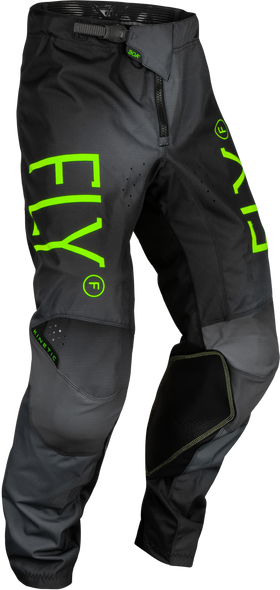 Fly Racing Youth Kinetic Prodigy Pants Char/Neon Green/True Blu Sz 26 377-53626