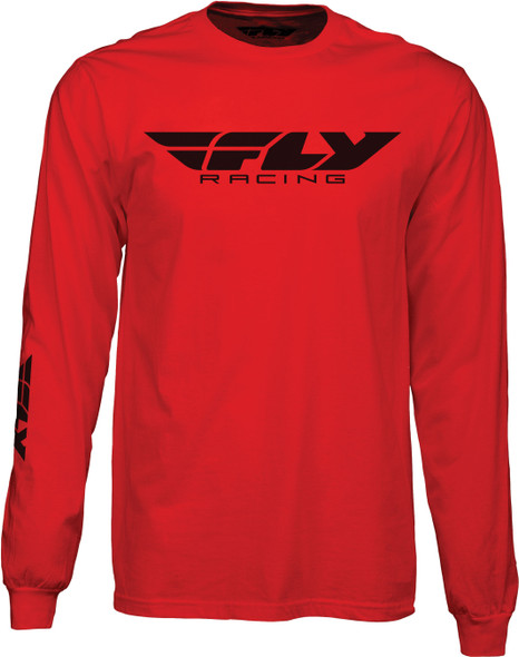 Fly Racing Fly Corporate L/S Tee Red Lg 352-4148L