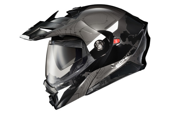 Scorpion Exo Exo-At960 Modular Helmet Topographic Black/White Lg 96-1025