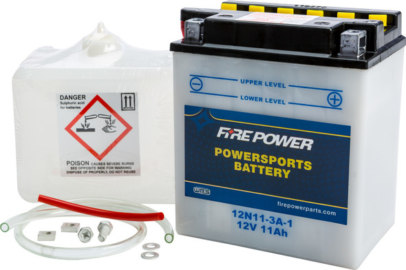 Fire Power Battery W/Acid 12N11-3A-1 12V 12N11-3A-1