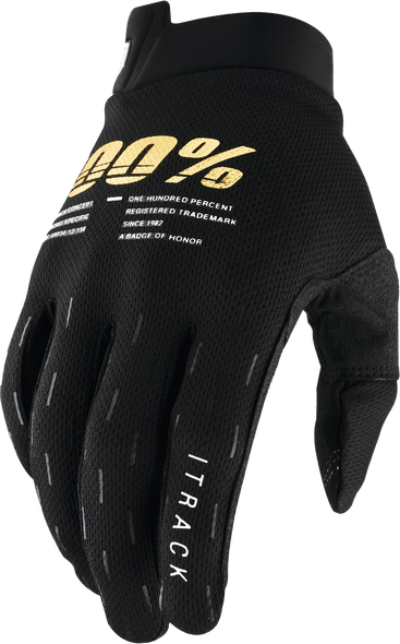 100% Itrack Youth Gloves Black Md 10009-00001