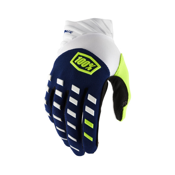 100% Airmatic Gloves Navy/White Lg 10000-00017