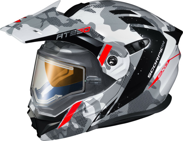 Scorpion Exo Exo-At950 Cold Weather Helmet Outrigger White/Grey Md (Elec) 95-1624-Se