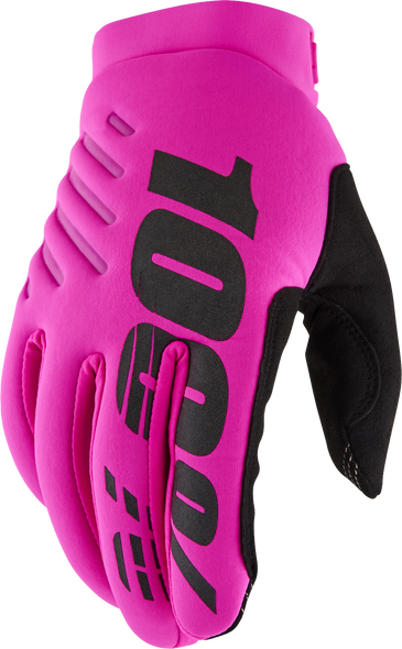 100% Brisker Women'S Gloves Neon Pink/Black Md 10005-00007