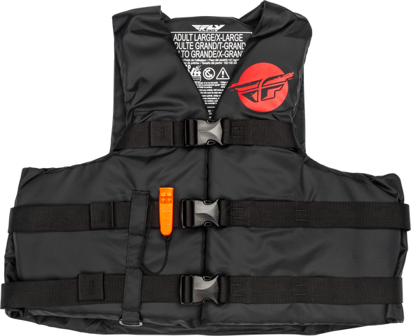 Fly Racing Nylon Flotation Vest Black/Red 2X 221-304102X