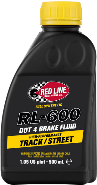 Red Line Rl-600 Dot 4 Syn  Brake Fluid 500Ml 6/Case 90404