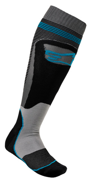 Alpinestars Mx Plus-1 Socks Black/Cyan Small 4701820-1079-S