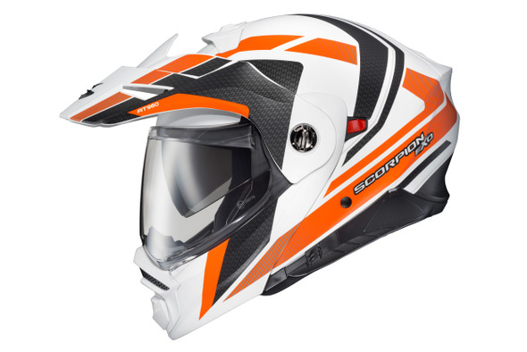 Scorpion Exo Exo-At960 Modular Helmet Hicks White/Orange Xl 96-1156