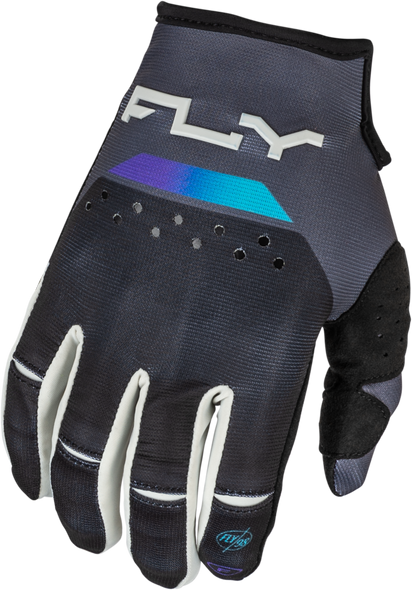 Fly Racing Kinetic Reload Gloves Charcoal/Black/Blue Iridium Xs 377-510Xs