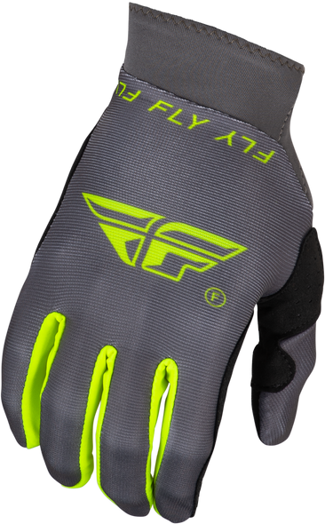 Fly Racing Pro Lite Gloves Charcoal/Hi-Vis Sm 377-042S