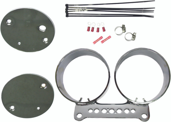 Harddrive Dual Gauge Mount Bracket Kit Chrome 169389