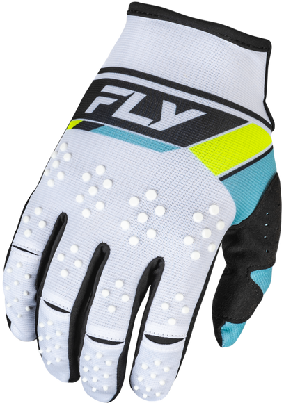 Fly Racing Kinetic Prix Gloves White/Black/Hi-Vis Xs 377-413Xs