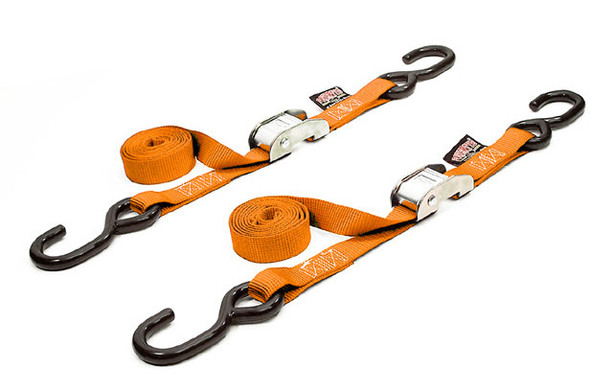 Powertye Tie-Down Cam S-Hook 1"X5.5' Orange Pair 22269
