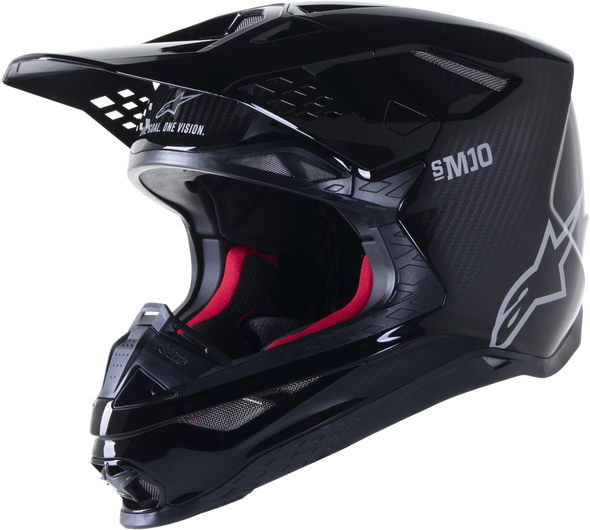 Alpinestars Supertech S-M10 Solid Helmet Black Glossy/Carbon Lg 8300323-1188-L