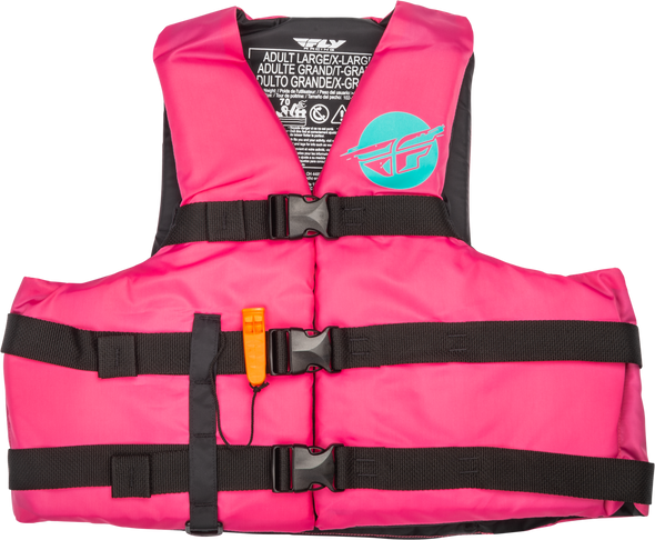 Fly Racing Nylon Flotation Vest Neon Pink/Teal 3X 221-304143X