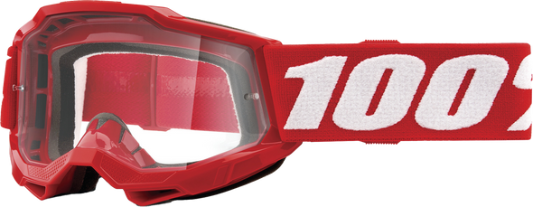 100% Accuri 2 Junior Goggle Neon Red Clear Lens 50024-00002