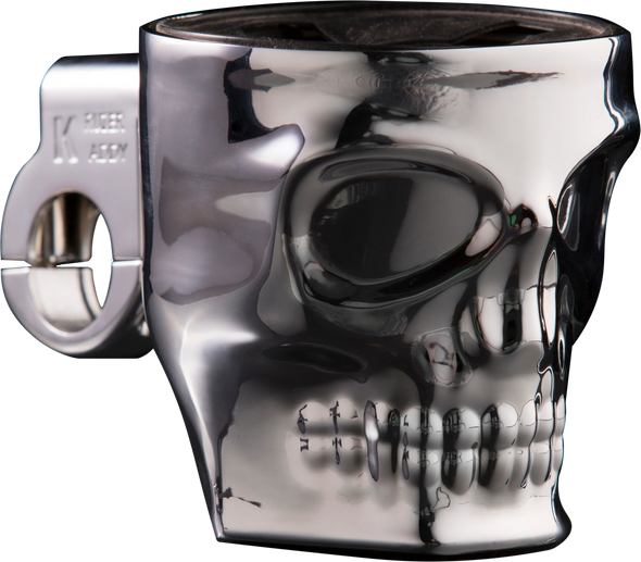 Kruzer Kaddy Skull Bar Mount Holder Chrome 1075