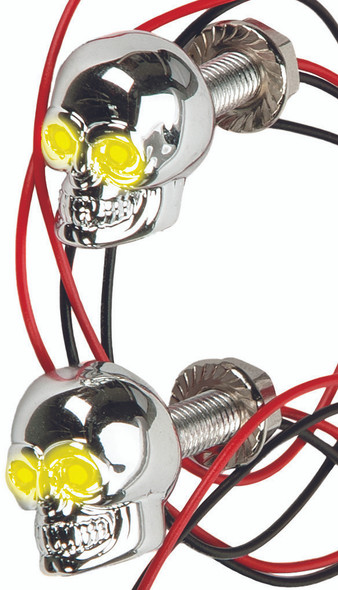 Harddrive Lighted Skull Lic Plate Screw Yellow H040077