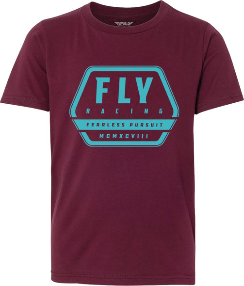 Fly Racing Youth Fly Track Tee Maroon Ym 352-0024Ym