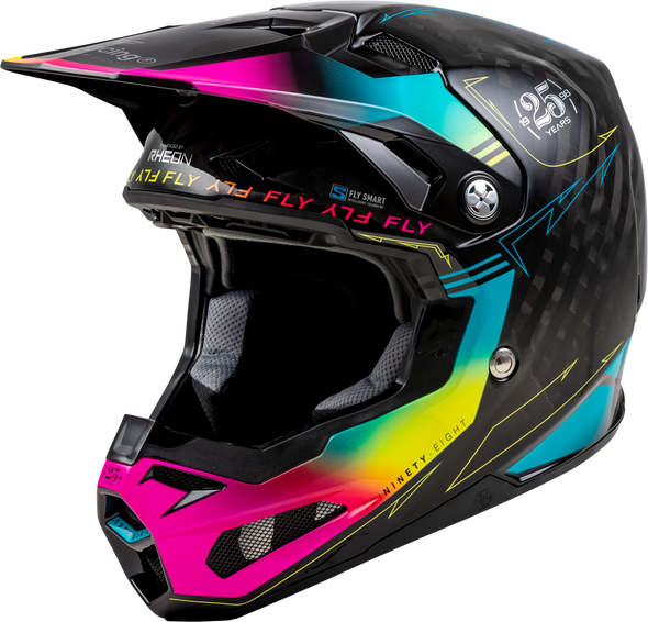 Fly Racing Formula S Carbon Legacy Helmet Black/Electric Blu/Fuschia Sm 73-4445S