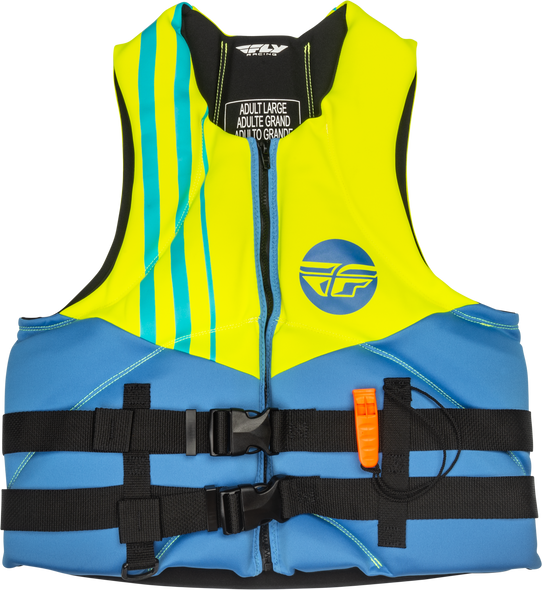 Fly Racing Neoprene Flotation Vest Blue/Hi-Vis/Teal 2X 221-304012X