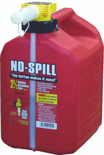 No-Spill Gas Can 2.5 Gal 11.75X8X10 1405