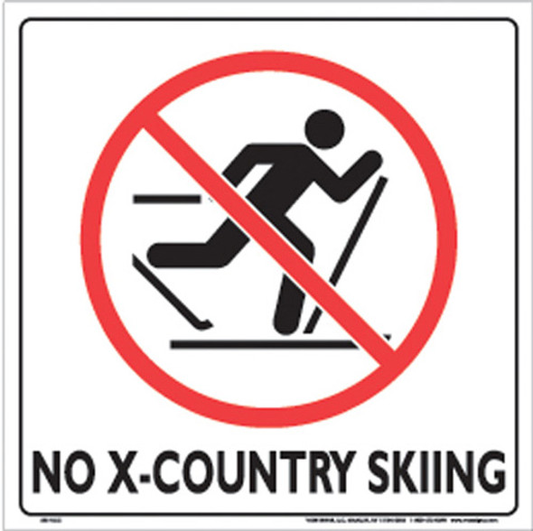 Voss Signs White Plastic Sign 12" - No X-Country Skiing 333 Ncc Wp