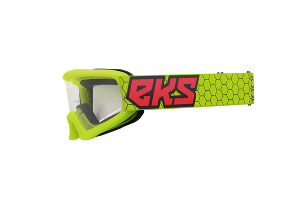 EKS Brand Xgrom Youth Goggle Flo Ylw/Black/Fire Red Clear 067-30335