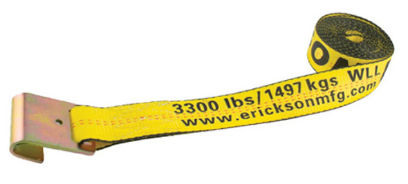 Erickson 2" X 30' 10 000 Lb Winch Strapwith Flat Hook Bulk 58600
