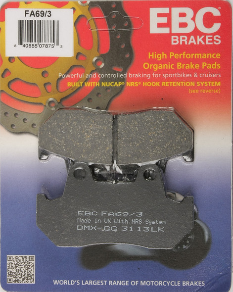 EBC Brake Pads Fa69/3 Organic Fa69/3